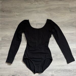 Black Long Sleeve Dance Leotard